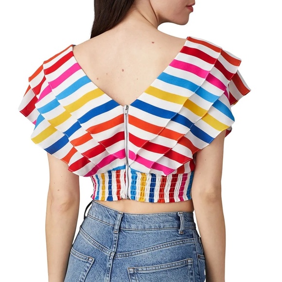 RTR Color Me Courtney Holly Ruffle Crop Top - size 6 - Picture 2 of 6
